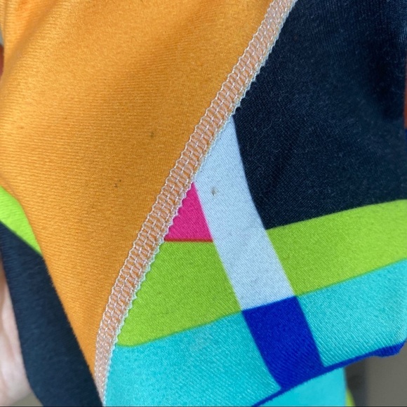 FABLETICS Small 80’s Style Neon Geo Print Active Leggings Y2K Funky Vibrant - Picture 6 of 6